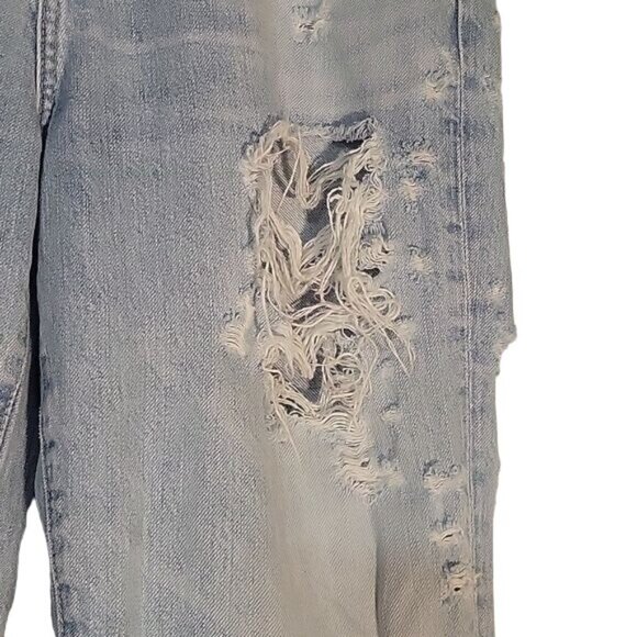 AGOLDE Vintage-Look‎ High-Waist pinch waist Distressed Straight-Leg Denim Jeans - Picture 5 of 13